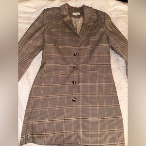 Nude plaid blazer dress size 12